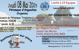Concours Triplette du 08 mai 2025