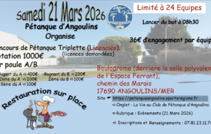 CONCOURS TRIPLETTE PETANQUE ANGOULINS/MER
