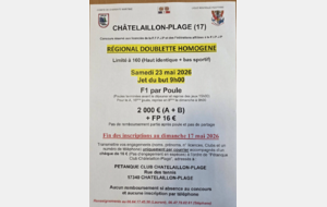 REGIONAL CHATELAILLON DOUBL HOMOGENE Limité à 160